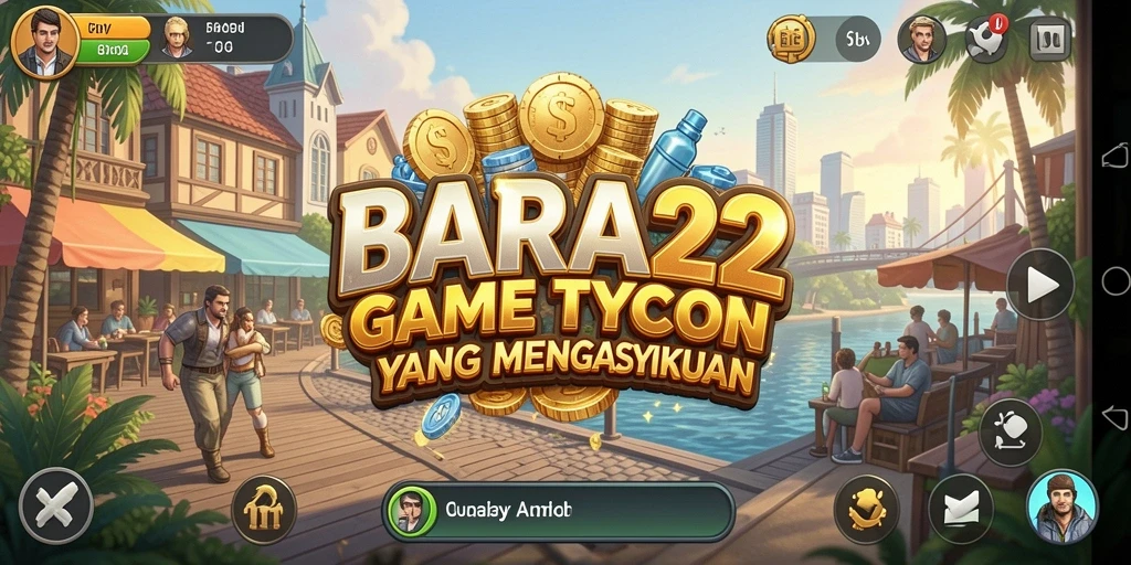 Tampilan gameplay BARA22 dengan interaksi bisnis yang menarik.