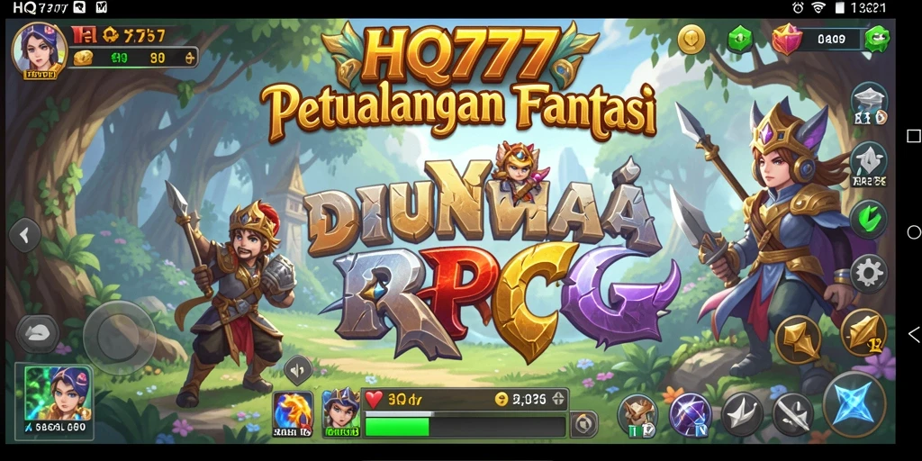 Gameplay RPG HQ777: menjelajahi dunia penuh petualangan.