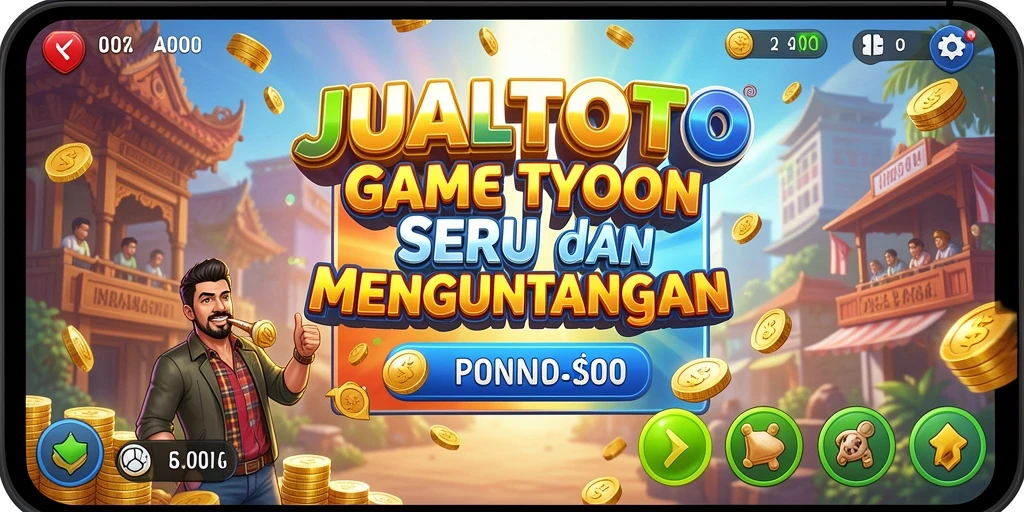 Gameplay JUALTOTO menampilkan pengelolaan bisnis perjudian yang menarik.