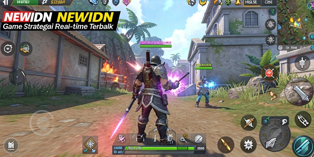 Tampilan gameplay menegangkan dalam <strong>NEWIDN</strong> yang menunjukkan pertempuran epik.