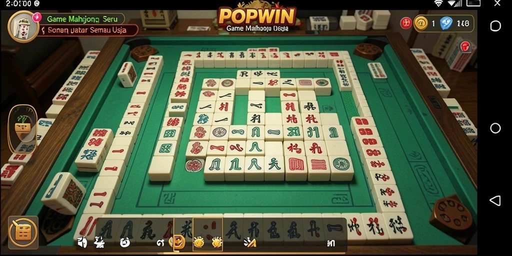 Screenshot utama POPWIN menampilkan gameplay Mahjong yang seru dan menyenangkan.
