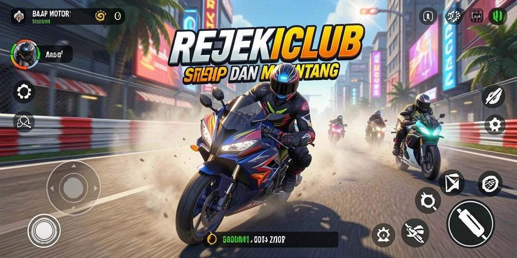 Gameplay balap motor yang seru dan mendebarkan di REJEKICLUB.