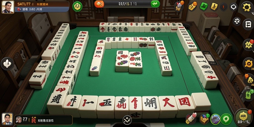 Tampilan screenshot SATU77 menampilkan gameplay Mahjong yang menghibur dan menantang.