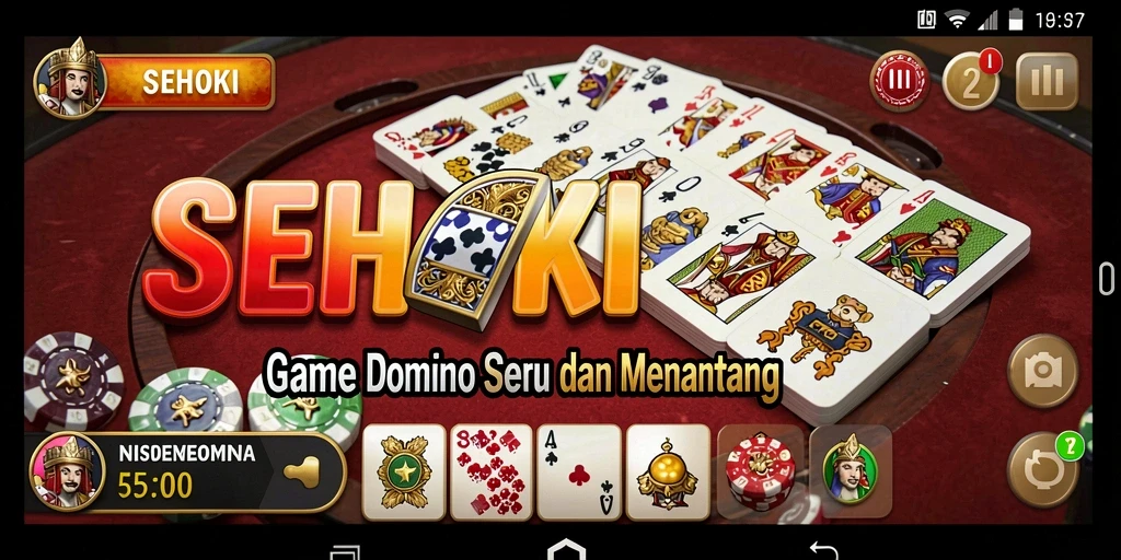 Screenshot SEHOKI menampilkan aksi seru permainan Domino.