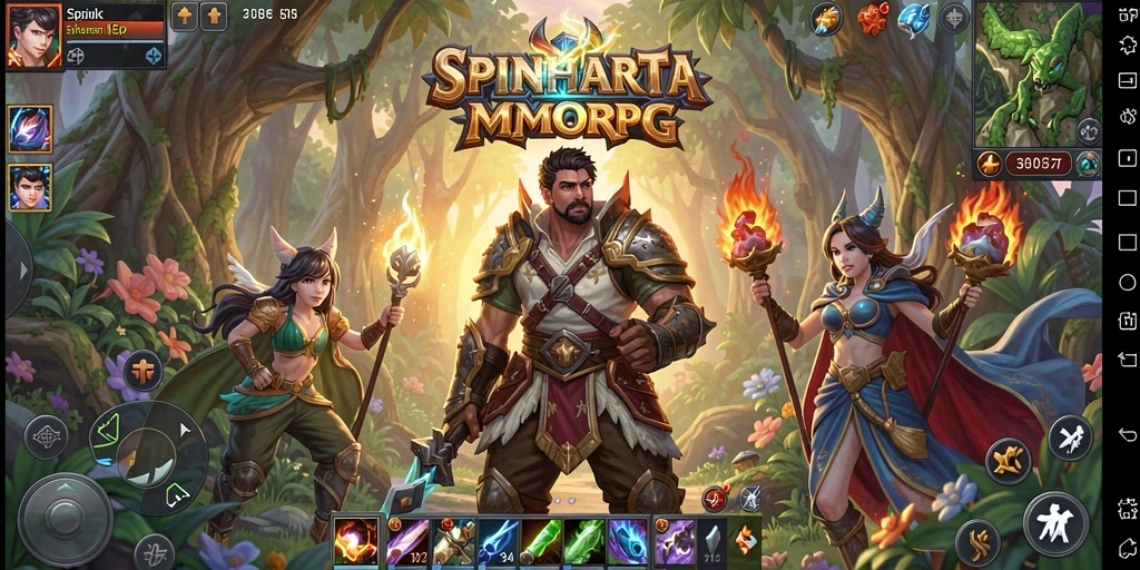 Tampilan gameplay SPINHARTA yang memikat dalam petualangan MMORPG.